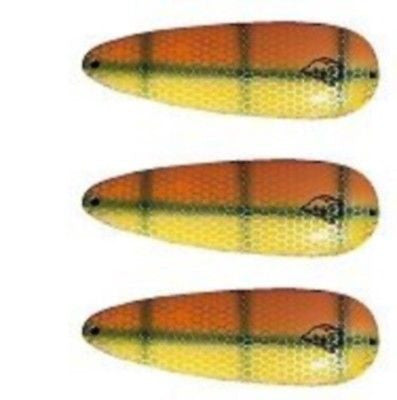 Three Eppinger Seadevle Orange/Green Perch Fishing Spoon Lure 3 oz  5 3/4" 60-36