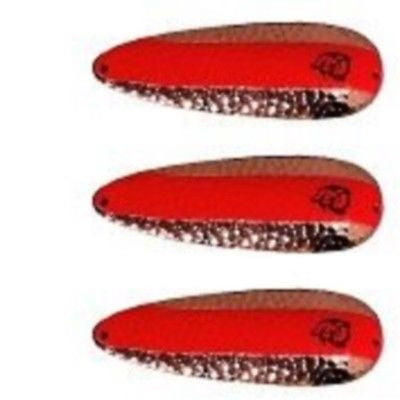 Three Eppinger Seadevlet Hammered Copper Orange Spoon Lures 1 1/2 oz 4" 61-386