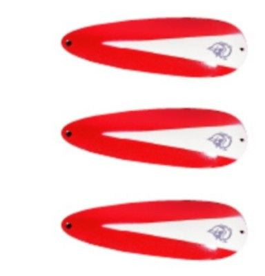 Three Eppinger Dardevlet Red/White Chunk Fishing Spoon 3/4 oz 2 7/8" 15-8