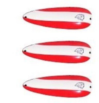 Three Eppinger Dardevlet Red/White Stripe Fishing Spoon 3/4 oz 2 7/8" 15-9