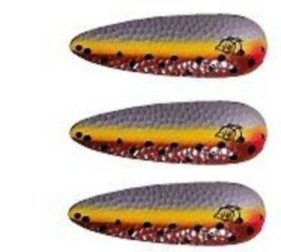 Three Eppinger Big Ed Brown Trout Fishing Spoon Lures 7/8 oz 5 3/4