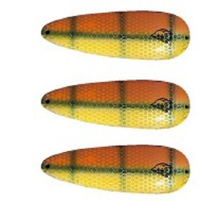 Eppinger Three Seadevlet Orange/Green Perch Scale Spoons 1 1/2oz 4" x 7/8" 61-33