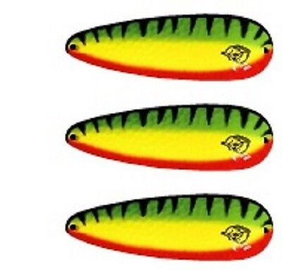 Eppinger 3 Rok't Dardevle Hot Mackerel Spoons 1 3/4 oz 3 5/8" x 1 1/4" 0H-389