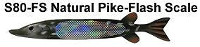 Bear Creek 10" Pike Spearing Decoy Natural Flash Scale (Includes 1 Decoy) S80-FS