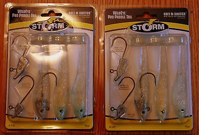 Two Packs - Storm Pro Paddle Tail Bait-N-Switch 4.5 Fishing Lures