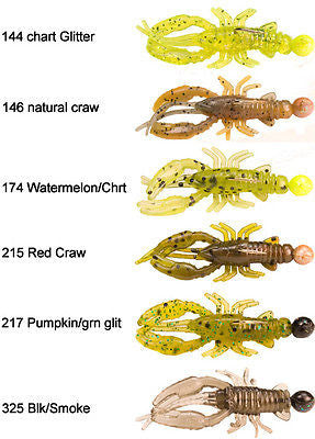 Stopper Whip'r Craw Fishing Jigs 1/32oz (Includes 6 Jigs) Multi Color WSCV32
