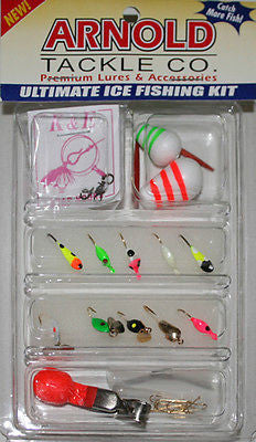 Arnold Clam Ice Fishing Kit AJ25 Jigs Two Floats Depth Finder FKW-AJ25