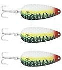 Three Eppinger Dardevlet Black Perch Fishing Spoon Lures 3/4oz 2 7/8" 1-59