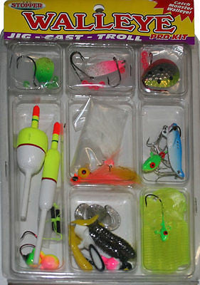 K&E Stopper Walleye Pro Fishing Kit Plastics/Floats/Stops/Jigs