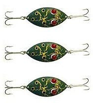 Three Eppinger Red Eye Wiggler Crackle Frog Fishing Spoon Lures 1
