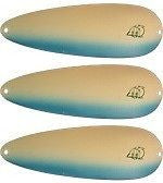 Three Eppinger Dardevlet Glow Blue Fishing Spoon Lures 3/4 oz 2 7/8" 1-303