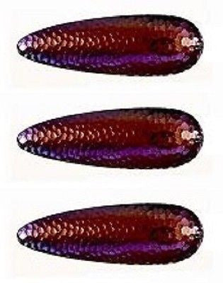 Eppinger Three Seadevlet Nickel Red Purple Spoons 1 1/2 oz 4" x 7/8" 61-280