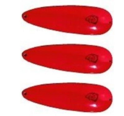 Three Eppinger Devle Dog Rok't Red Glowing Fishing Spoons 2/3 oz 2 1/8" 54H-10