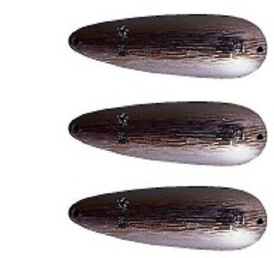 Three Eppinger Seadevle Nickel Fishing Spoon Lures 3 oz 5 3/4 60