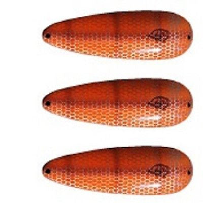 Eppinger Three Seadevlet Orange/Brown Pike Scale Spoons 1 1/2 oz 4" x 7/8" 61-37