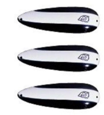 Three Eppinger Cop-E-Cat Skamp Black/White Fishing Spoons 1/2 oz 2 1/4" 73H-2