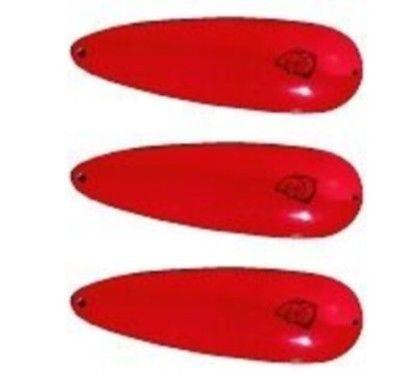 Three Eppinger Nontangle Glowing Red Fishing Spinners 1/4 oz 3 1/2" 43-10