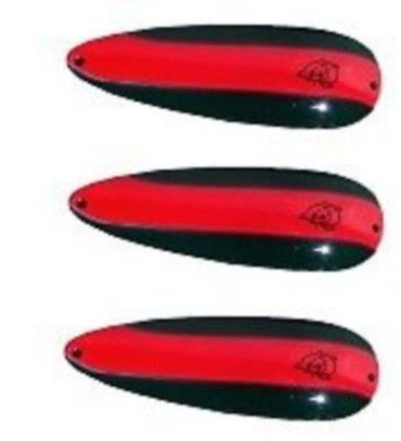 Three Eppinger Seadevle IMP Green/Red Stripe Spoon Lures 1 oz  3 1/4" 62-12