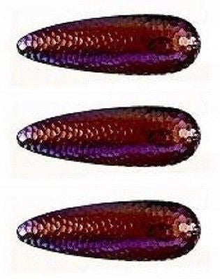 Three Eppinger Seadevle Nickel Red/Purple Fishing Spoon Lures 3 oz