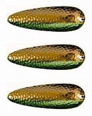 Three Eppinger Seadevle IMP Nickel Green/Gold Fish Spoon Lure 1 oz 3 1/4" 62-279
