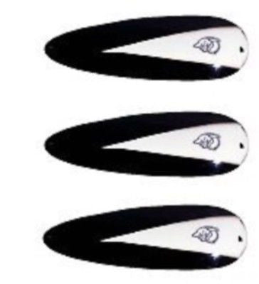 Three Eppinger Flutter Chuck Mag Black/White Fishing Spoons 1/2 oz 4" 36-1