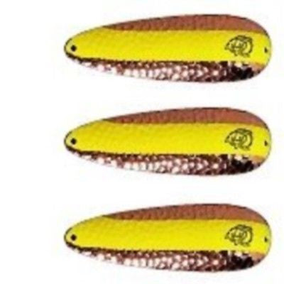 Three Eppinger Seadevle IMP Copper Chartreuse Fish Spoon Lure 1 oz 3 1/4" 62-387