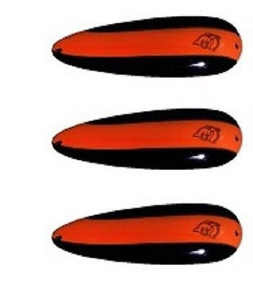 Three Eppinger Seadevle Black/Orange Stripe Fish Spoon Lures 3 oz  5 3/4" 60-45