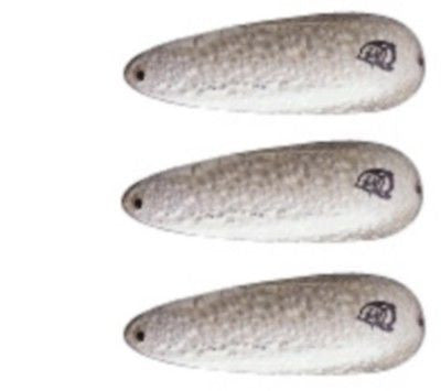 Three Eppinger Devle Dog Monster Silver Crystal Fishing Spoons 3 oz 4" 57-4