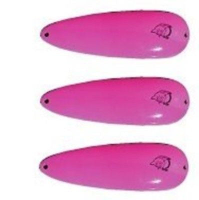 Three Eppinger Seadevle Pink Fishing Spoon Lures 3 oz  5 3/4" 60-26