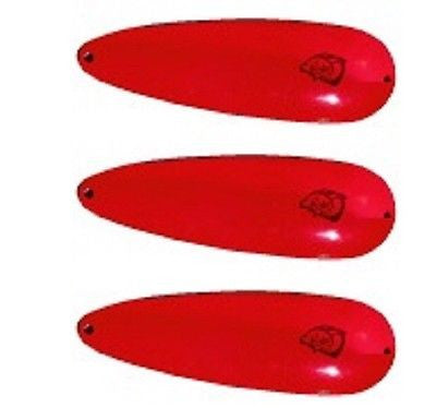 Eppinger 3 Rok't Dardevle Glo'in Red Spoons 1 3/4oz 3 5/8" x 1 1/4" 0H-10
