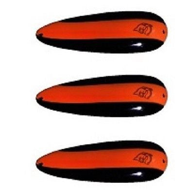 Three Eppinger Seadevle IMP Black/Orange Stripe Spoon Lures 1 oz 3 1/4" 62-46