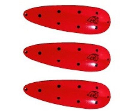 Eppinger Three Seadevlet Red/Black Dots Spoons 1 1/2 oz 4" x 7/8" 61-51