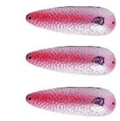 Three Eppinger Seadevlet Pearl Pink Fishing Spoon Lures 1 1/2 oz  4" 61-336