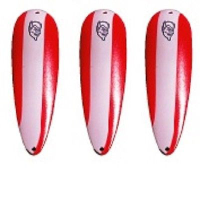 Eppinger Three Seadevlet Red/White Stripe Spoons 1 1/2 oz 4" x 7/8" 61-308
