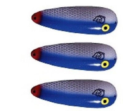 Three Eppinger Seadevle Finnish Blue Fishing Spoon Lures 3 oz  5 3/4" 60-61