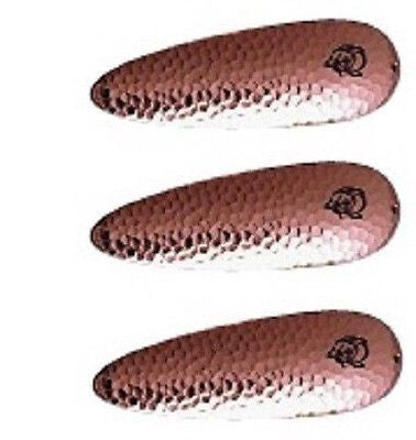 Three Eppinger Seadevle Hammered Copper Fishing Spoon Lures 3 oz  5 3/4" 60-64