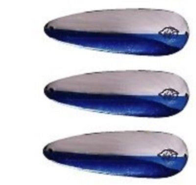 Three Eppinger Seadevle IMP Nickel/Blue Fishing Spoon Lures 1 oz 3 1/4" 62-25
