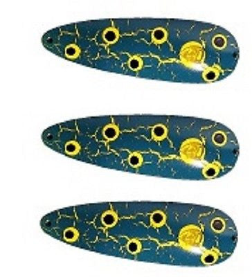 Eppinger Three Seadevlet Crackle Frog Spoons 1 1/2 oz 4" x 7/8" 61-14