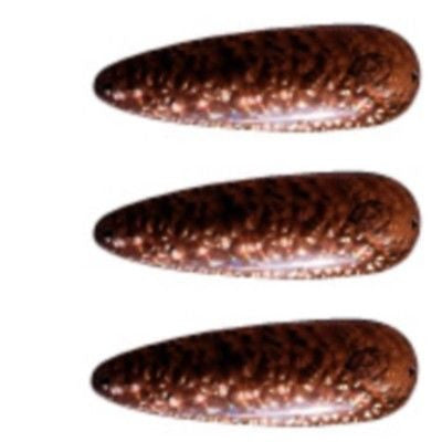 Three Eppinger King Flutter Copper Crystal Fishing Spoons 3/16 oz 4" 32-6