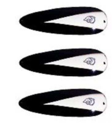 Three Eppinger Junior Flutter Black/White Fishing Spoons 1/8 oz 3 1/4" 31-1