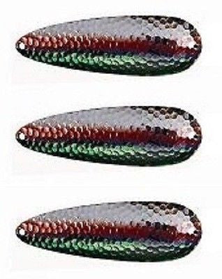 Three Eppinger Seadevle IMP Nickel Green/Red Fish Spoon Lures 1 oz 3 1/4" 62-277