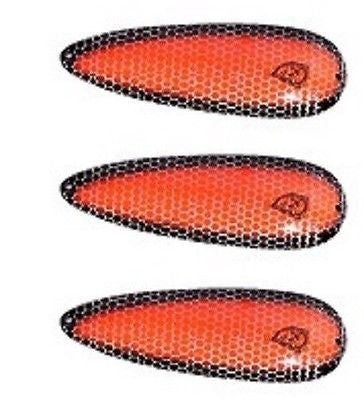 Three Eppinger Seadevle Orange/Black Side Fishing Spoon Lures 3 oz