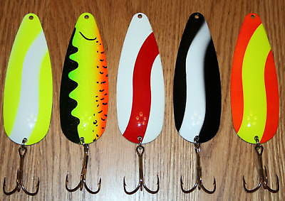 5 Fishing Spoons 3 3/4 Inch Lures Pike Muskie Cat 1 oz –