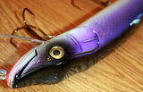 NEW 10 Inch Hard Wood Musky Muskie Lure Pike Purple