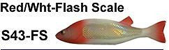 Bear Creek 8" Perch Spearing Decoy Red/White Flash Scale Includes 1 Decoy S43-FS