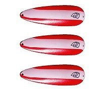 Three Eppinger Dardevlet Red/White Stripe Fishing Spoon Lures 3/4oz 2 7/8" 1-308