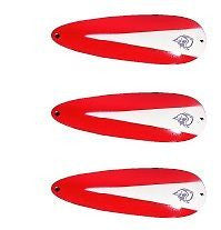 Three Eppinger Dardevlet Red/White Chunk Fishing Spoon Lures 3/4 oz 2 7/8" 1-8