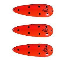 Three Eppinger Dardevle Orange Potato Bug Fishing Spoon Lures 1 oz 3 5/8" 0-20