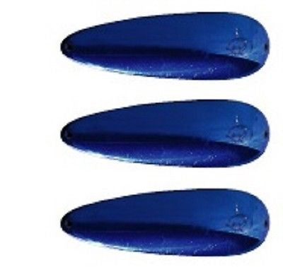 Three Eppinger Huskie Junior Blue/Blue Back Fishing Spoons 2 oz 4 1/2" 7-52