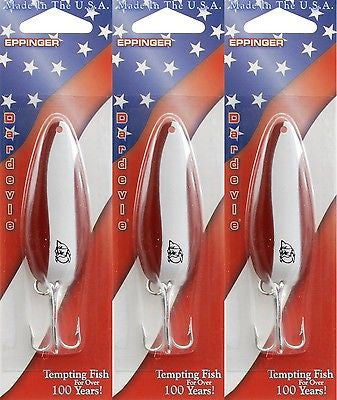 Three Eppinger Dardevle Red/White 3/4oz 1-16 Spoon Fishing Lures